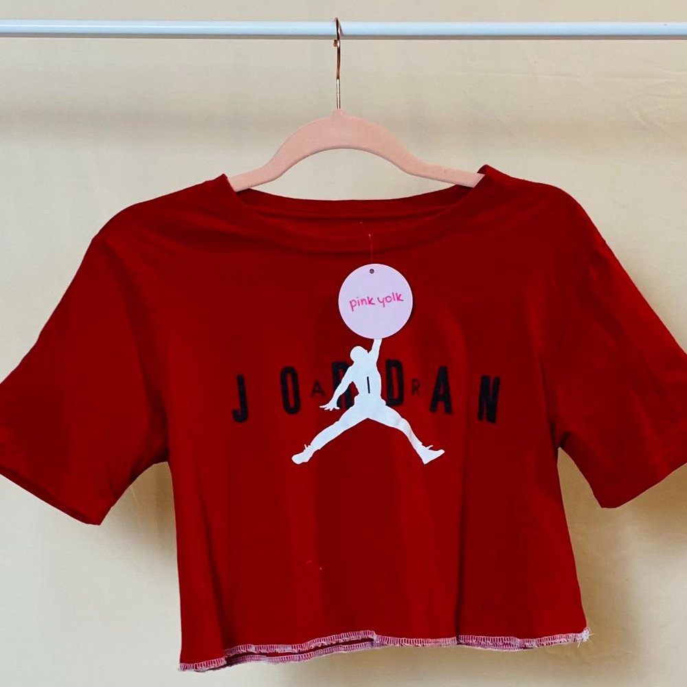 Red Air Jordan Cropped T-Shirt